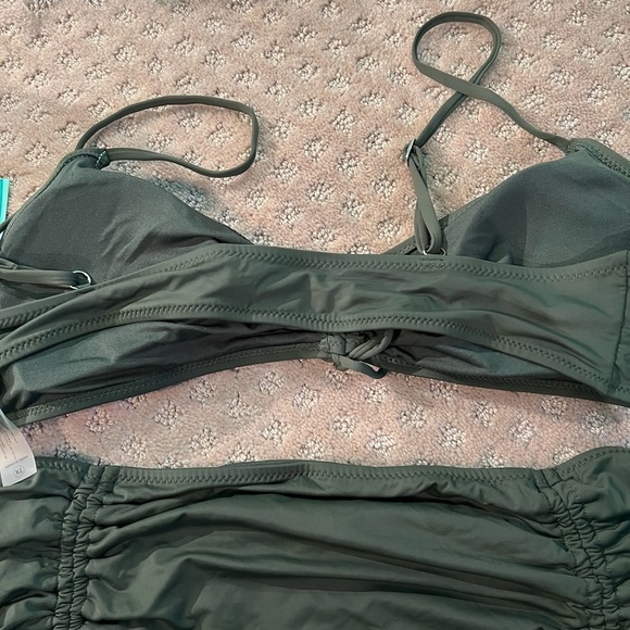 💚GREEN WITH ENVY 💚Señorita Margarita Ruched 2 Piece Bikini - Olive - Picture 8 of 8